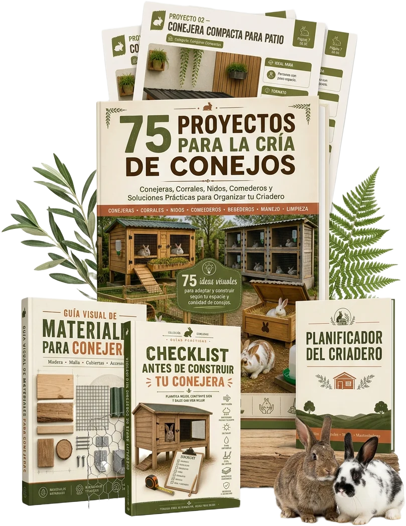 Plan Completo: 75 Proyectos para la Cría de Conejos con páginas reales y los 4 bonos